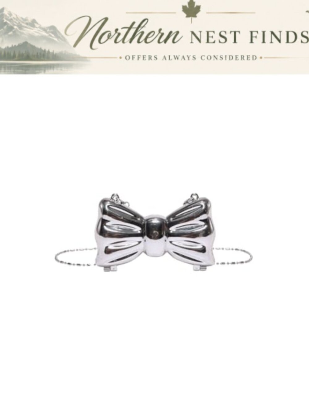 Bow Shaped Mini Clutch Purse Chain Strap Crossbody Evening Bag Party Cocktail